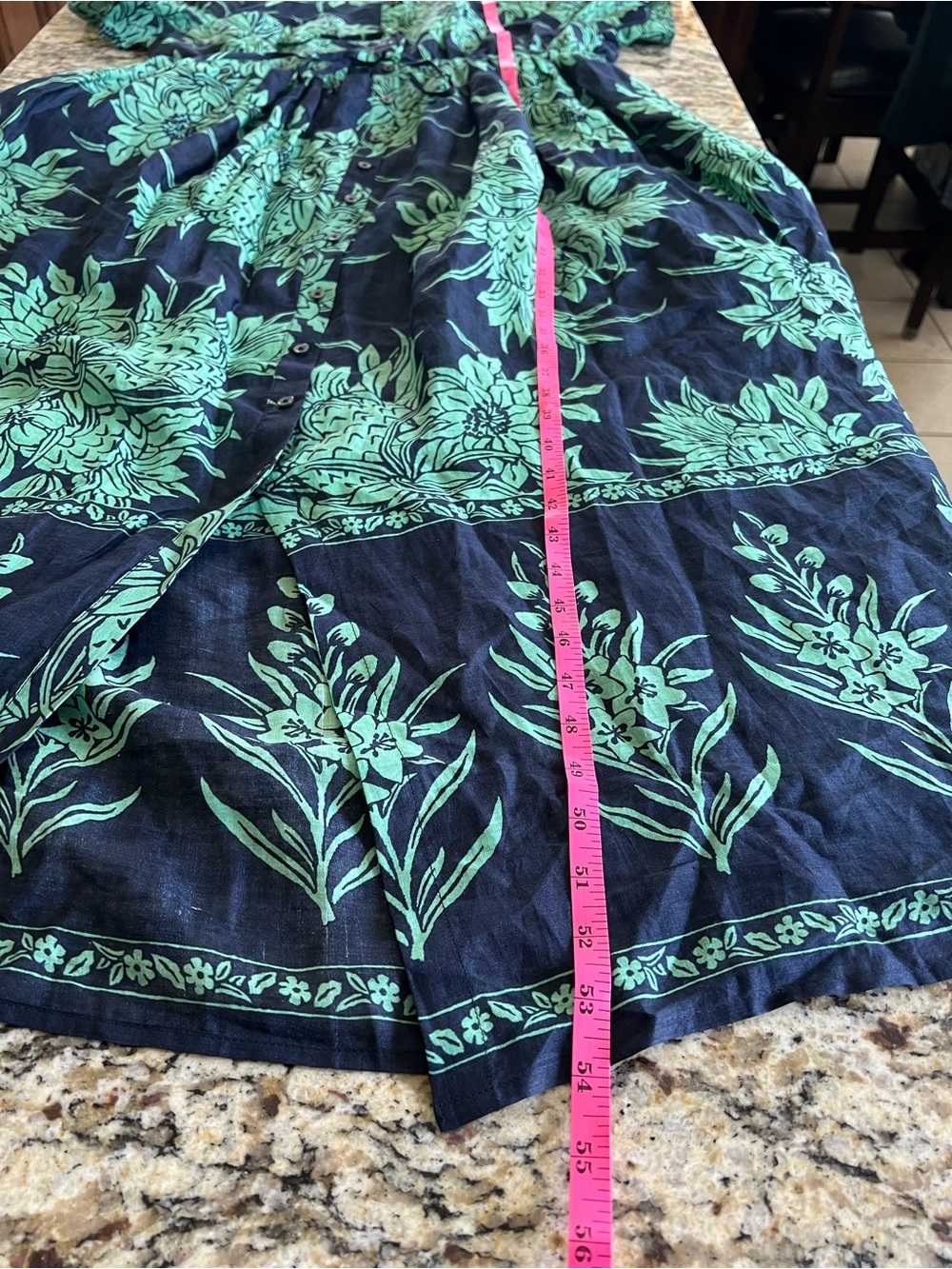 NWT Tall Cerise Shirt-Dress in Pineapple-Print Ramie 14 - Picture 10 of 12
